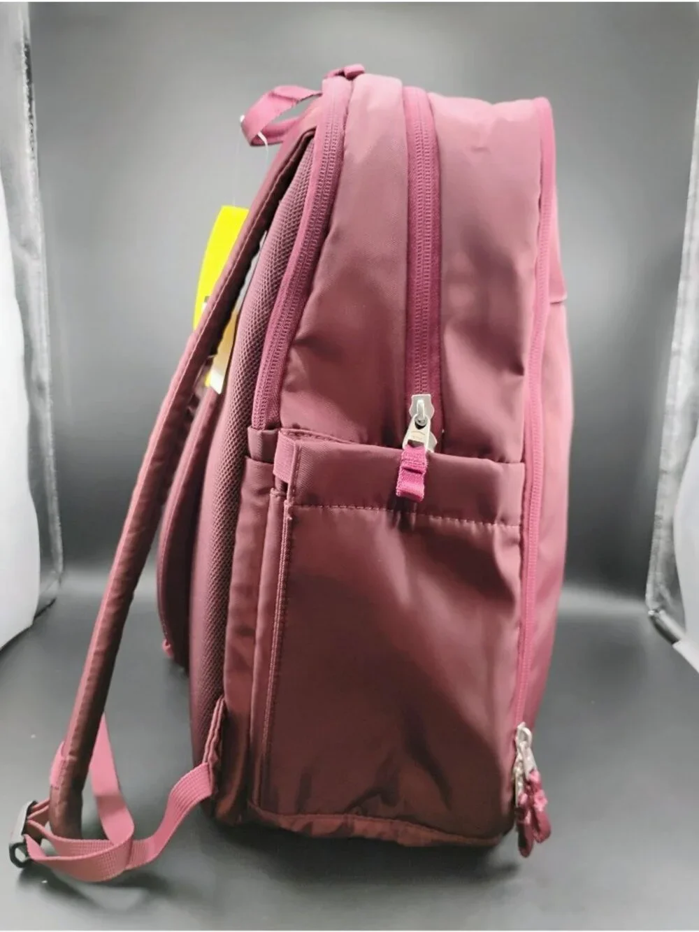 All In Motion Burgundy Backpack With Multiple Compartments Functional